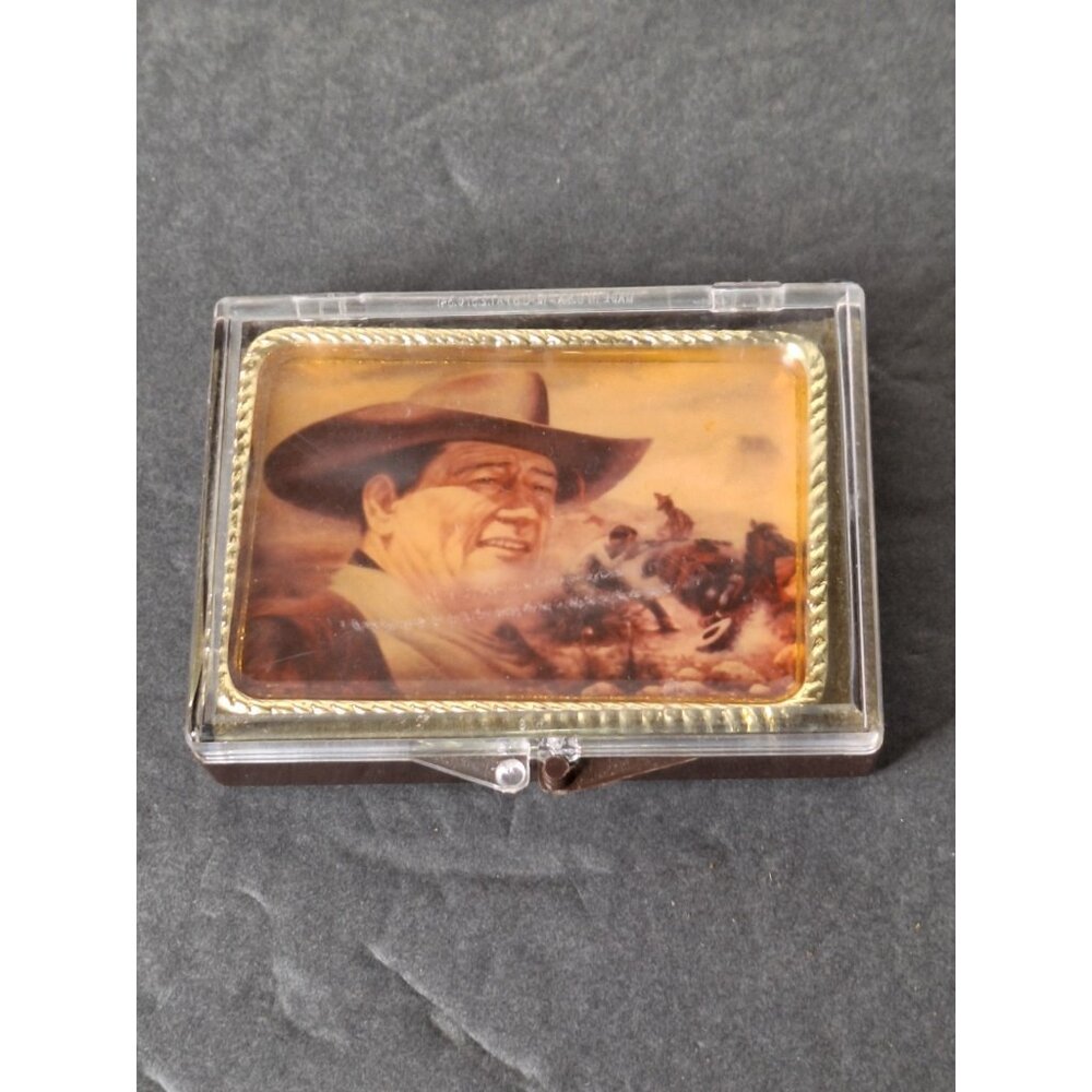 Vintage John Wayne Belt Buckle The Duke Gold Tone Photo Country Western Cowboy
